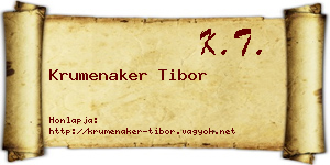Krumenaker Tibor névjegykártya